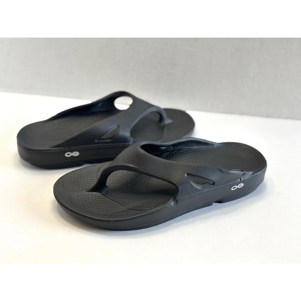 OOFOS Original Black Thong Recovery Flip Flop Comfort Sandals Slip On Women 9